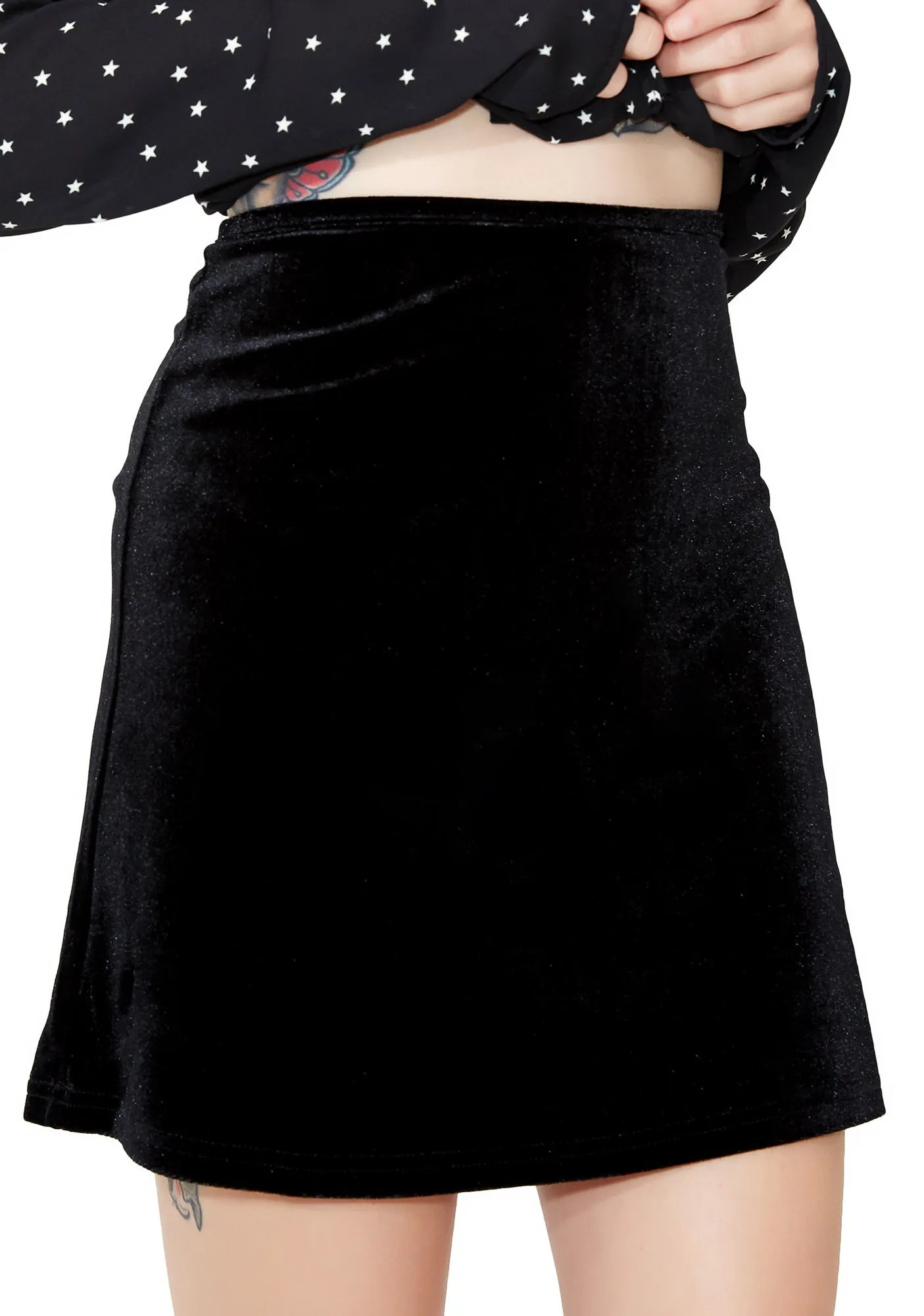 Pretty Little Lies Velvet Skirt sold by Dolls Kill