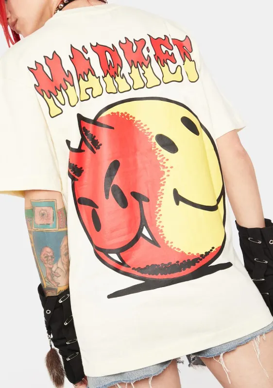 x Smiley Good Vs Evil Tee sold by Dolls Kill