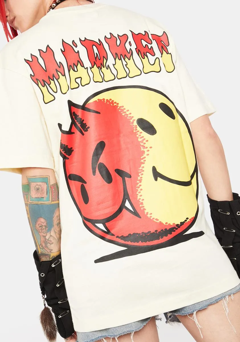 x Smiley Good Vs Evil Tee sold by Dolls Kill