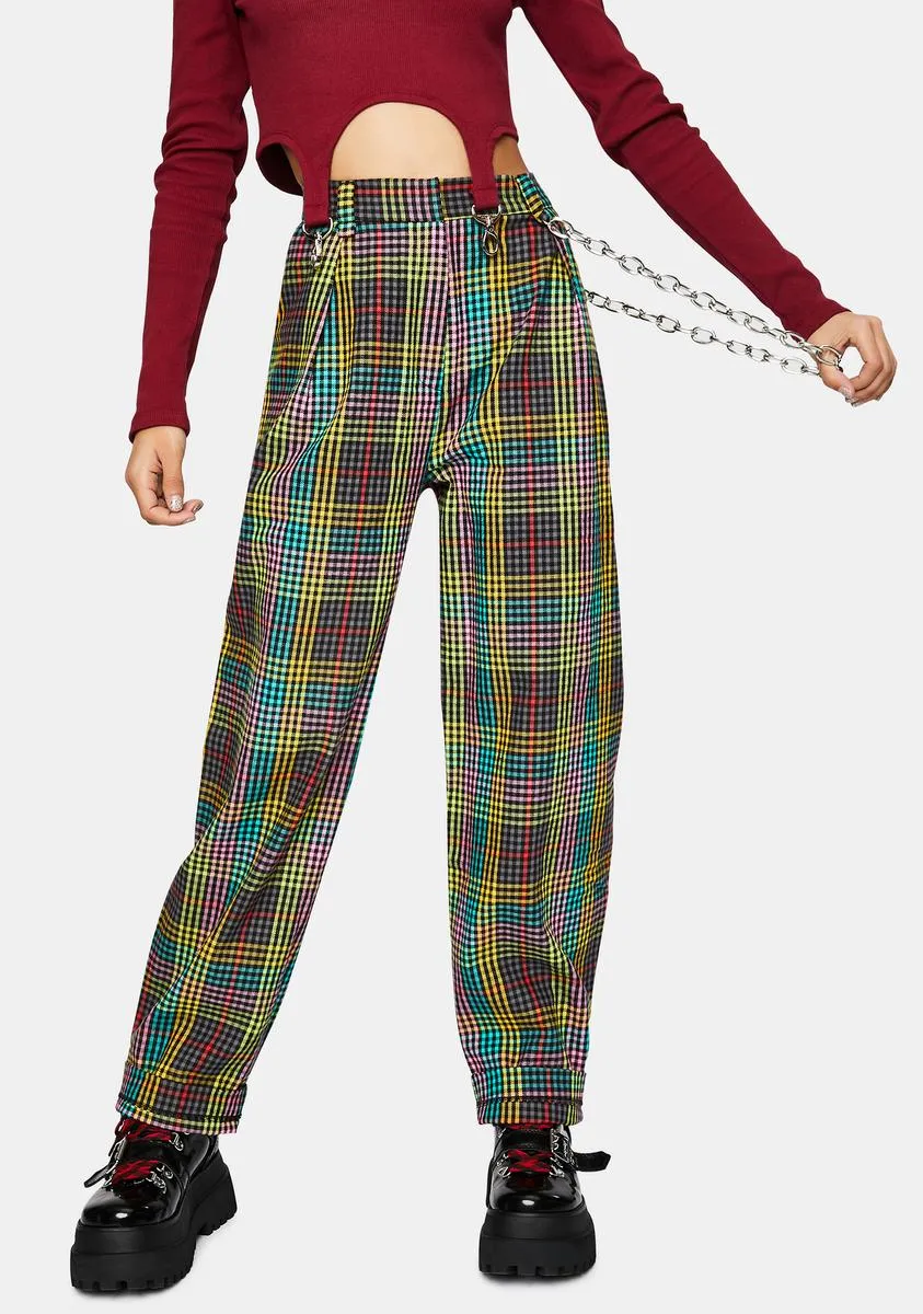Doofus Multi Check Pants sold by Dolls Kill