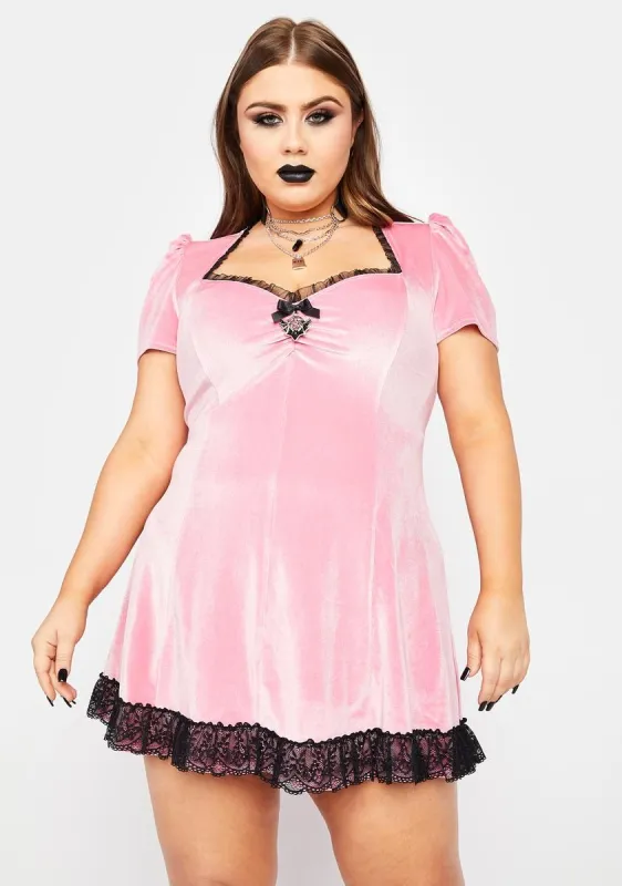 Plus Sweeter Than Midnight Velvet Dress sold by Dolls Kill