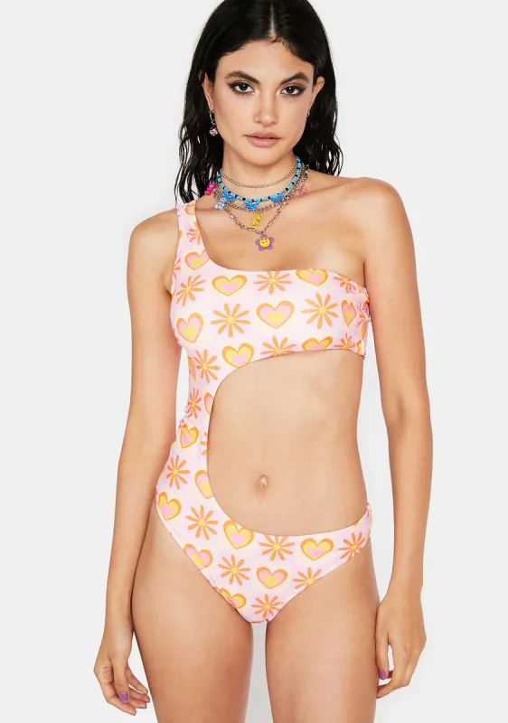 Vibes All Around Cut-Out Bodysuit sold by Dolls Kill