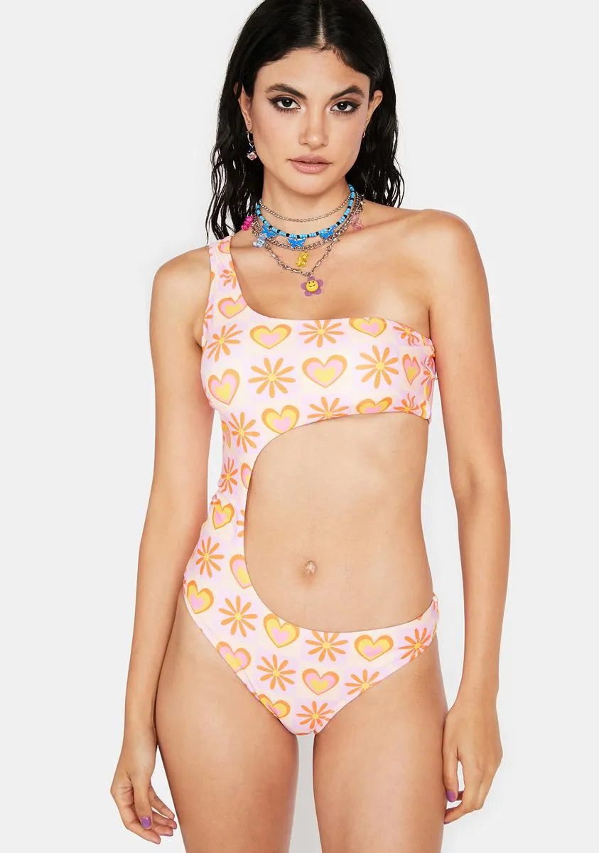 Vibes All Around Cut-Out Bodysuit sold by Dolls Kill