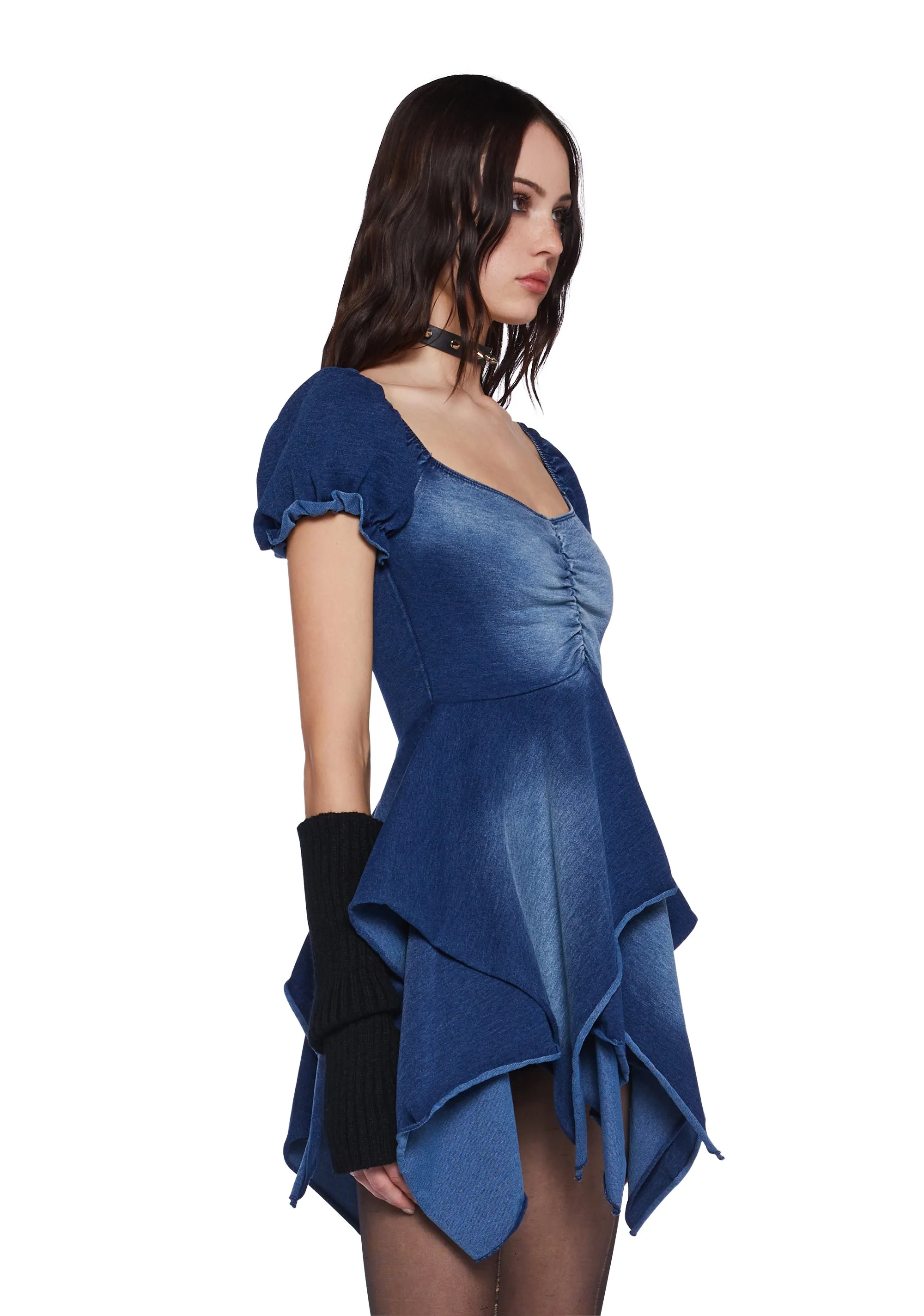 Chasin' Rainbows Mini Dress - Denim sold by Dolls Kill product image thumbnail 3