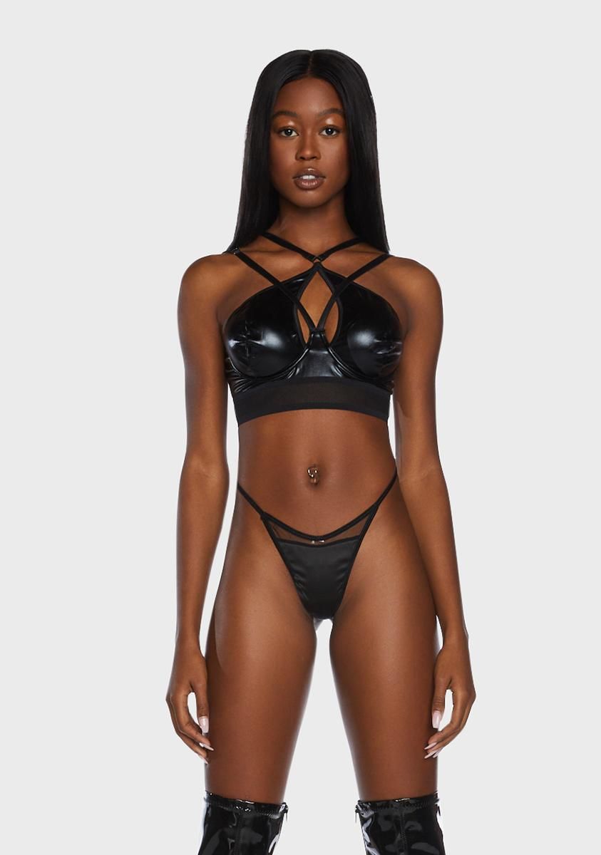 Twice Shy Criss Cross Bra sold by Dolls Kill