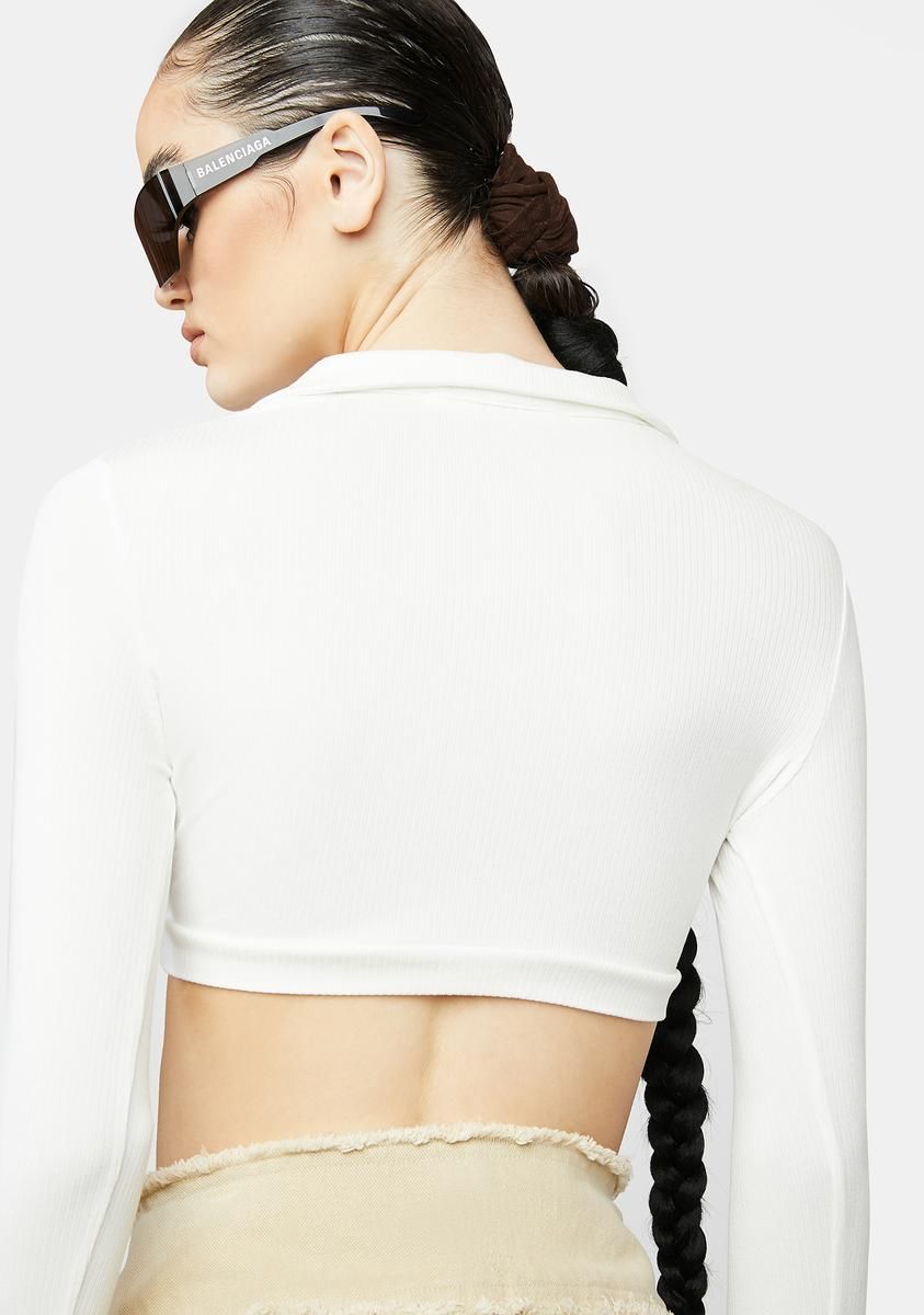 Fun Rivalry Collared Crop Top sold by Dolls Kill product image thumbnail 4