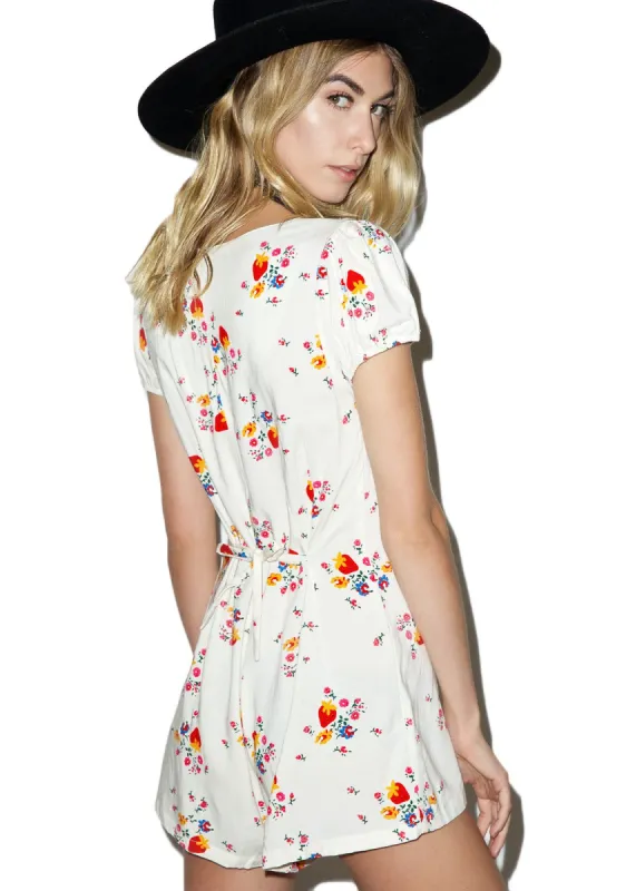Ditsy Strawberry Trudie Playsuit sold by Dolls Kill