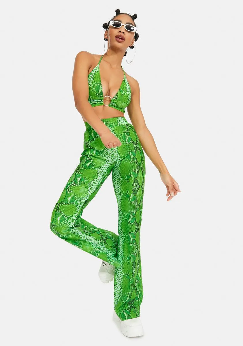 Green Snake Flare Pants sold by Dolls Kill product image thumbnail 2