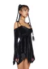 F is For Fairies Handkerchief Dress - Black Velvet sold by Dolls Kill