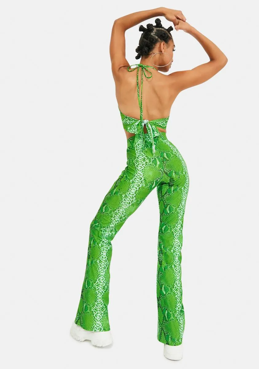 Green Snake Flare Pants sold by Dolls Kill product image thumbnail 4