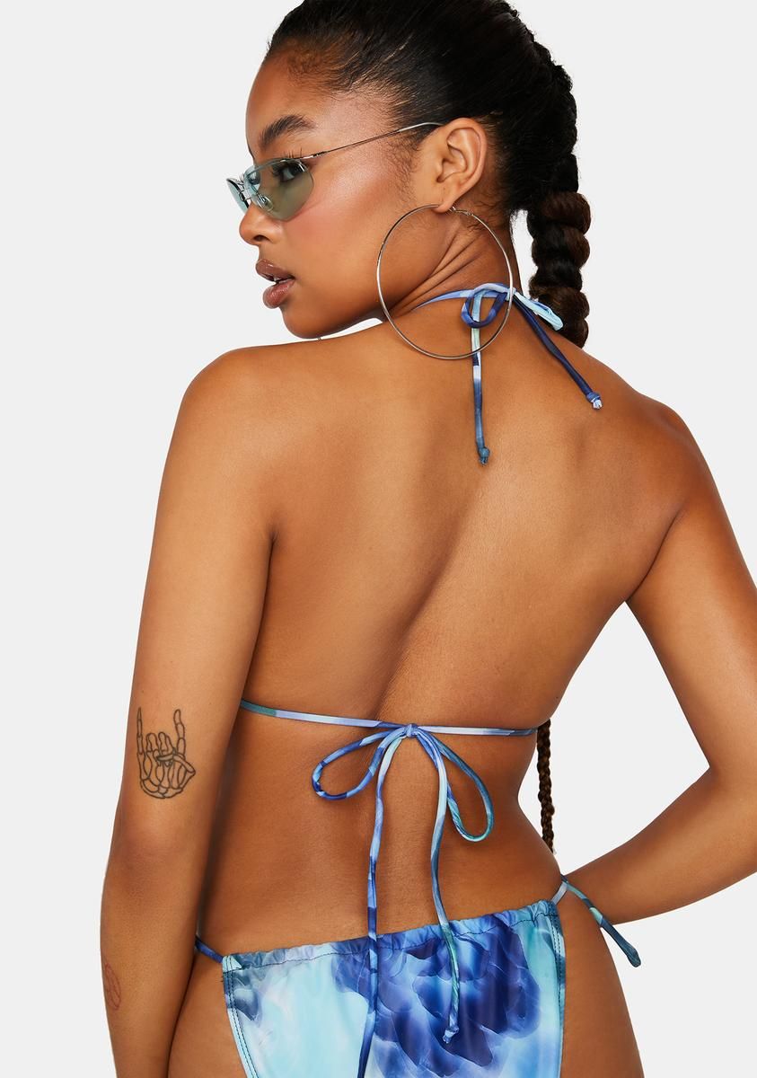 Abstract Floral Blue Pami Bikini Top sold by Dolls Kill product image thumbnail 4