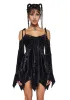 F is For Fairies Handkerchief Dress - Black Velvet sold by Dolls Kill