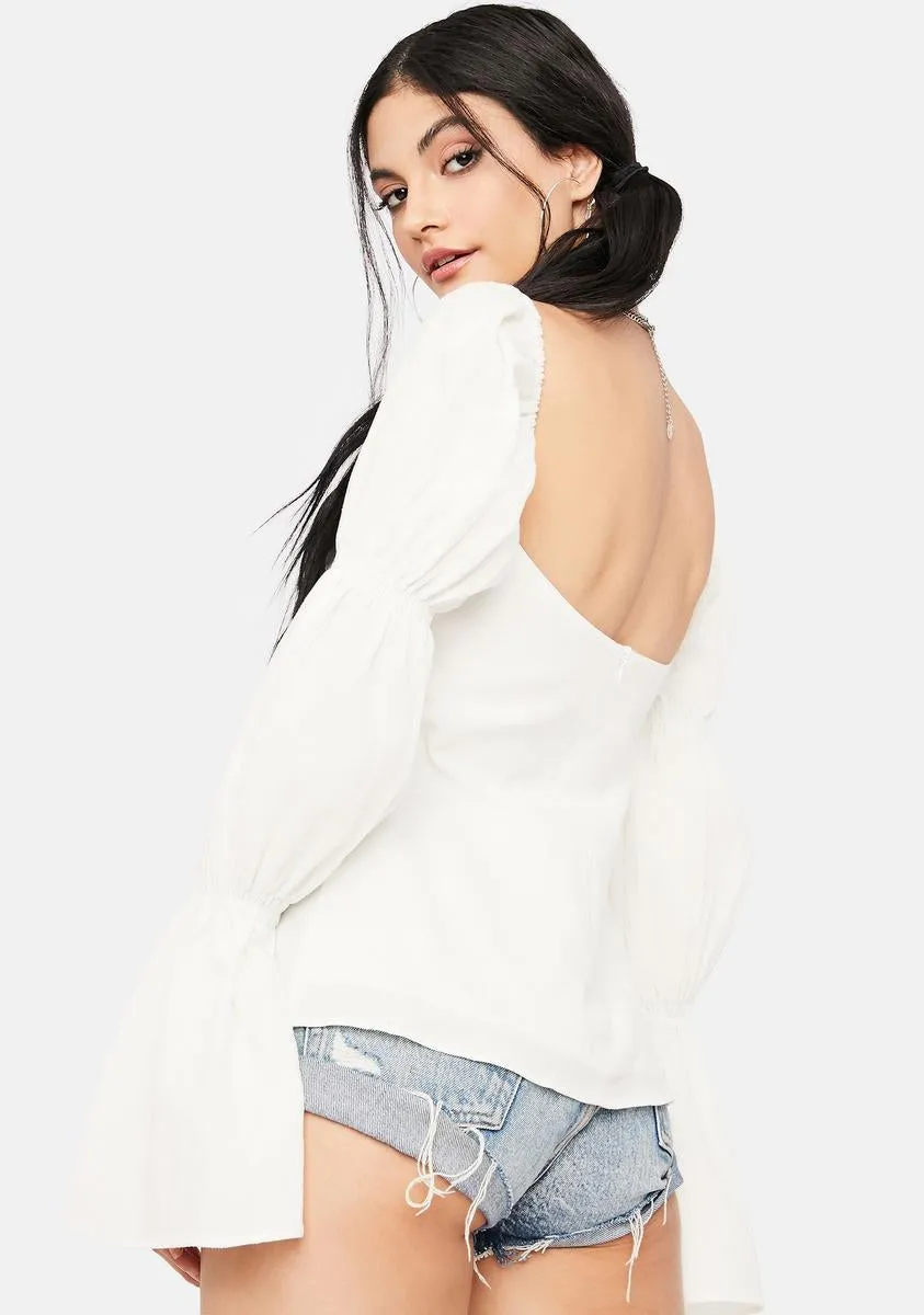 Can't Stop Smiling Peasant Top sold by Dolls Kill product image thumbnail 4