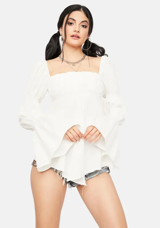Can't Stop Smiling Peasant Top sold by Dolls Kill