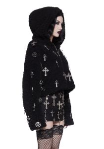 Idol Worship Hooded Sherpa Jacket sold by Dolls Kill