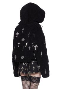 Idol Worship Hooded Sherpa Jacket sold by Dolls Kill