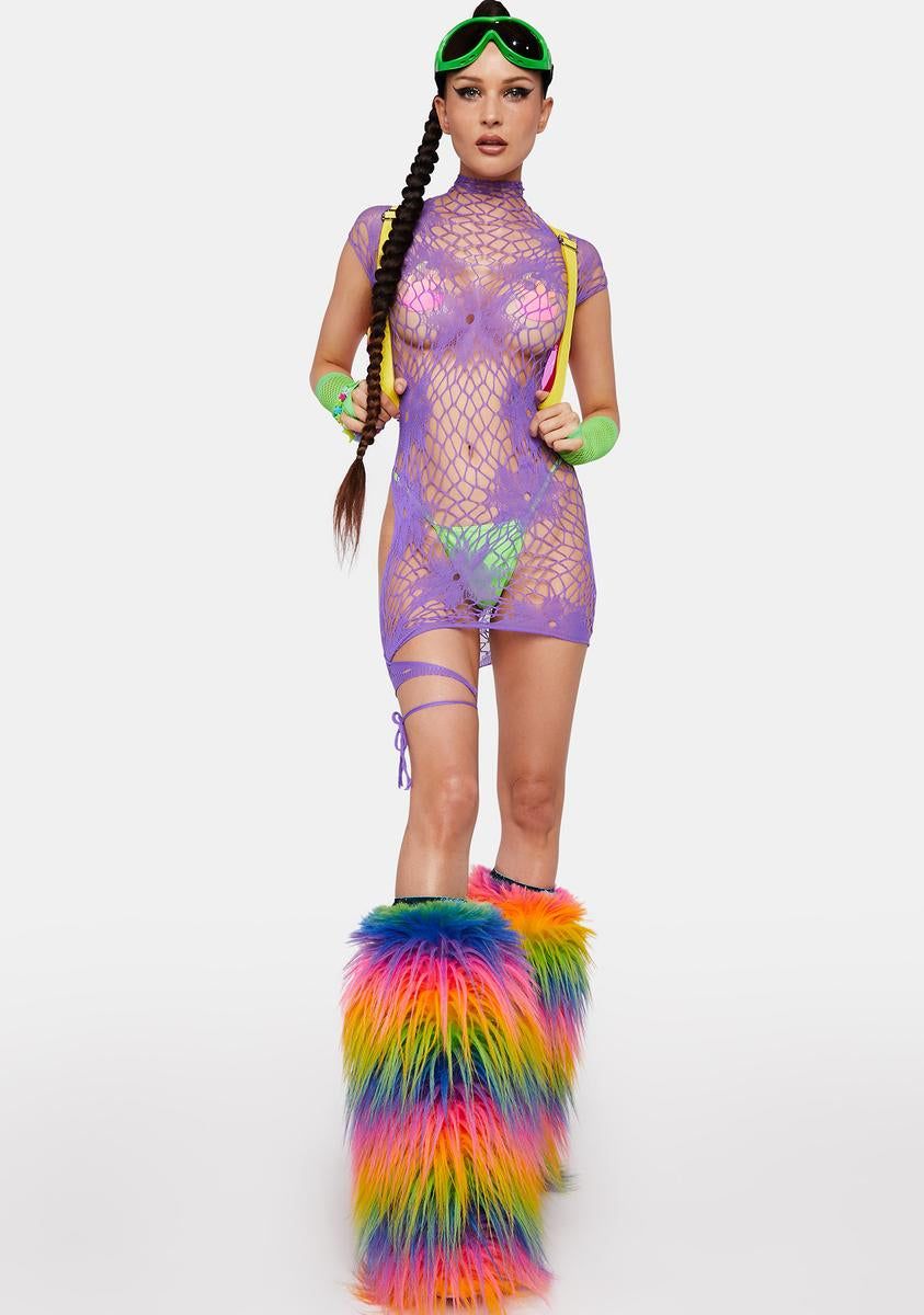 Violet Nothing To Lose Fishnet Mini Dress sold by Dolls Kill product image thumbnail 3