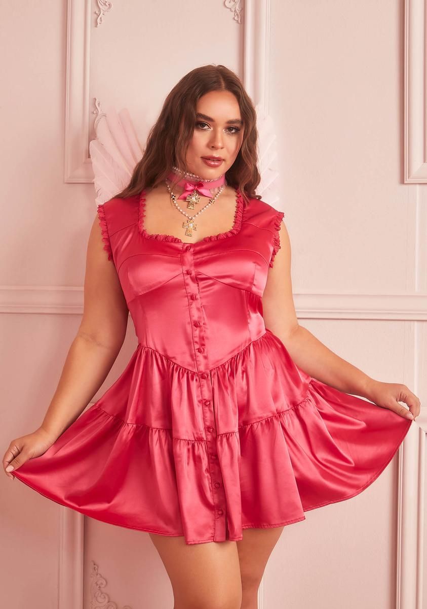 Plus Thinking About You Challis Dress sold by Dolls Kill