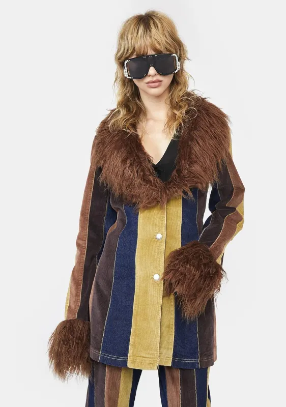 The Peace Train Faux Fur Jacket sold by Dolls Kill