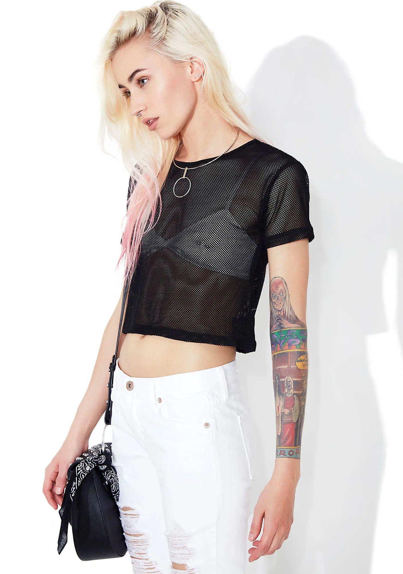 Midnight Swan Mesh Tee sold by Dolls Kill product image thumbnail 5