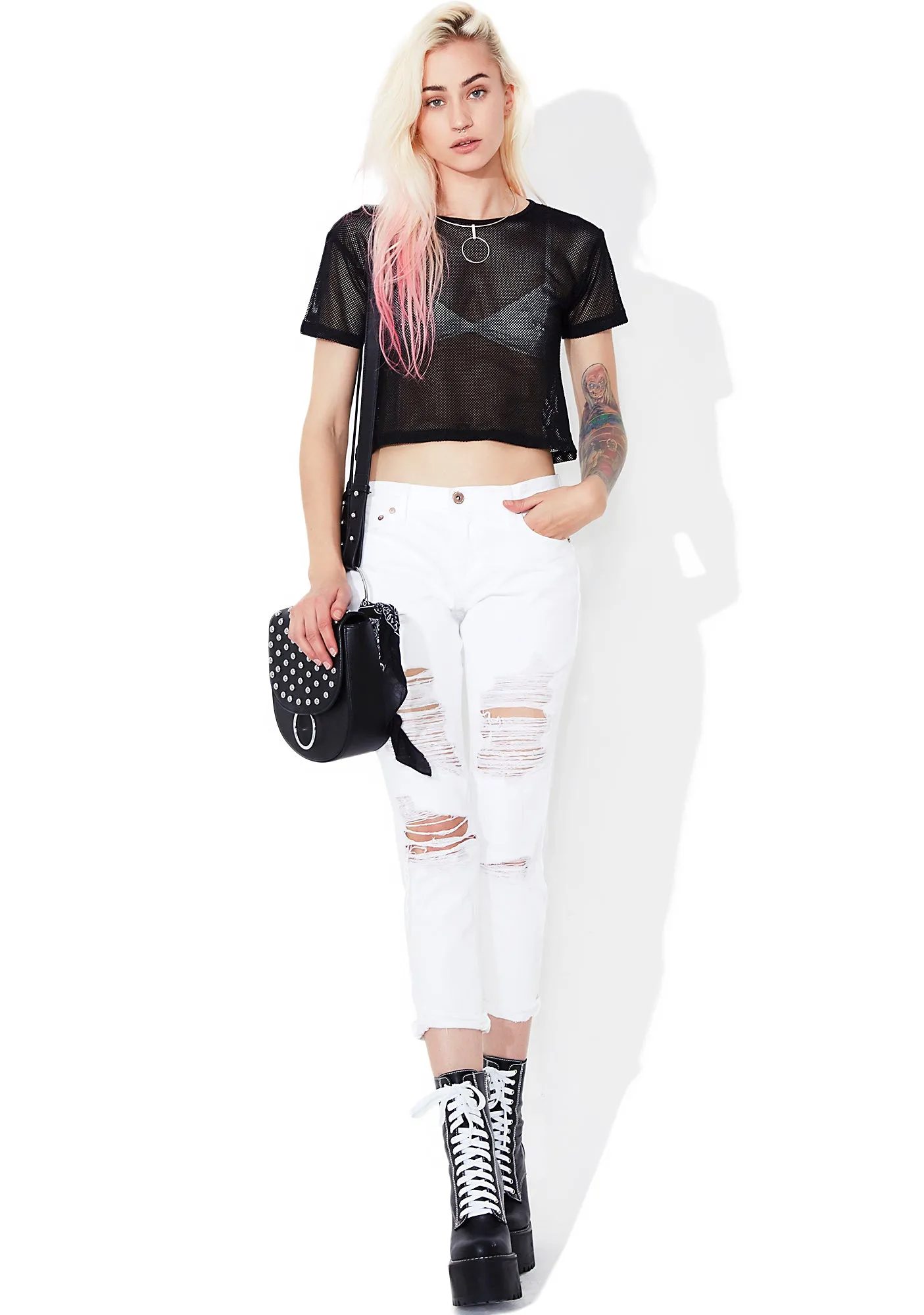 Midnight Swan Mesh Tee sold by Dolls Kill product image thumbnail 2
