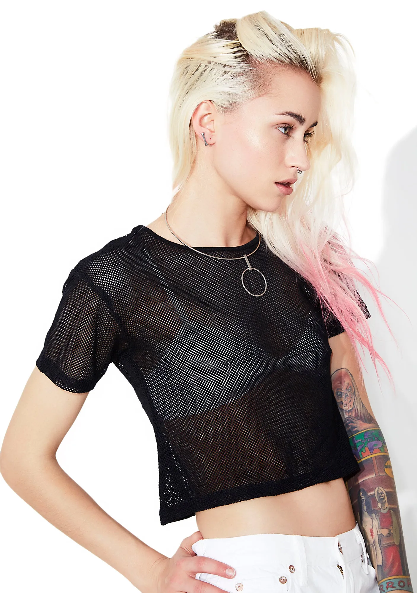 Midnight Swan Mesh Tee sold by Dolls Kill product image thumbnail 3