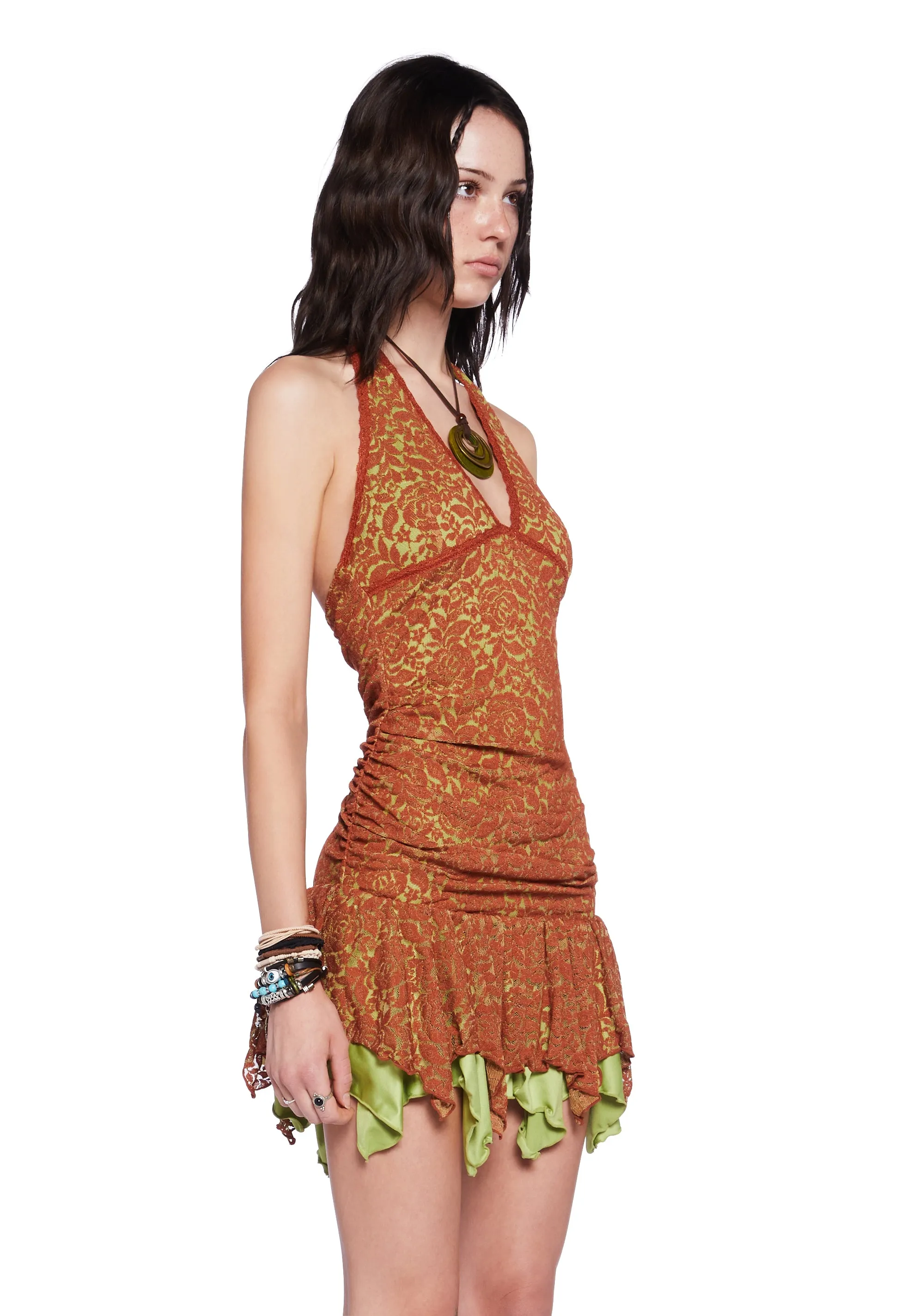 Tales Of Fantasy Mini Dress - Brown sold by Dolls Kill product image thumbnail 3