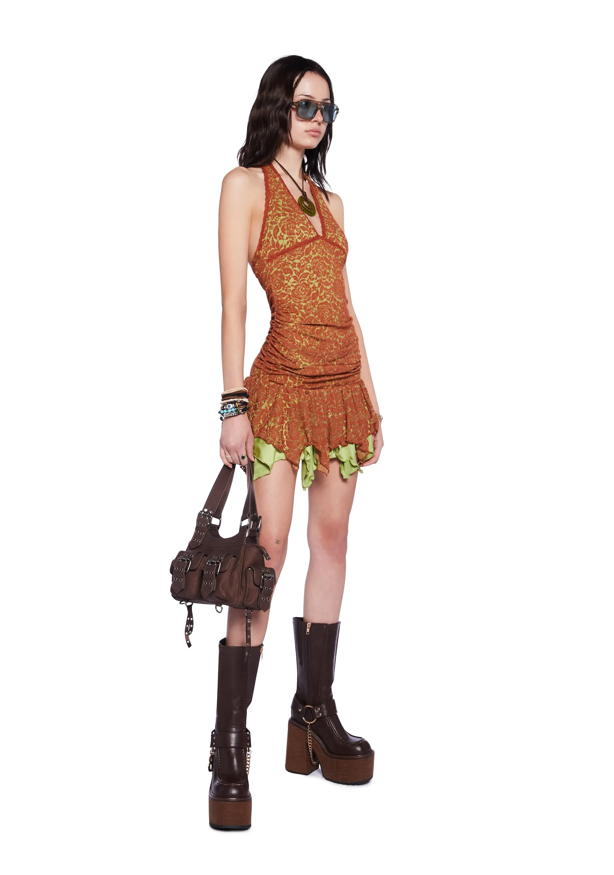 Tales Of Fantasy Mini Dress - Brown sold by Dolls Kill product image thumbnail 2