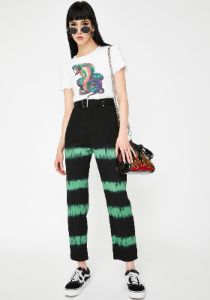 Tie Dye Straight Leg Jeans sold by Dolls Kill