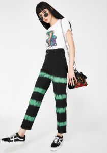 Tie Dye Straight Leg Jeans sold by Dolls Kill