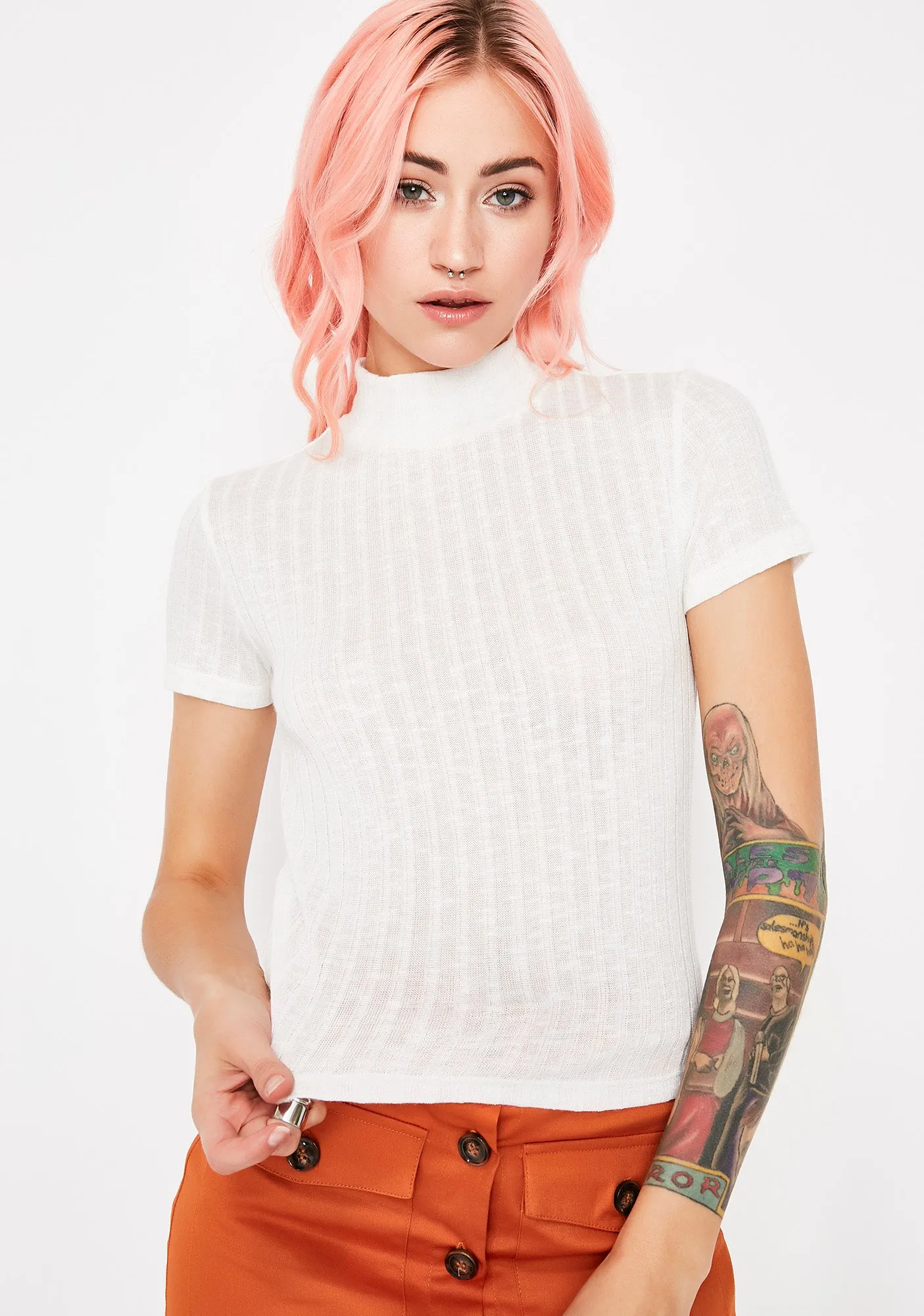 Stay Focused Ribbed Top sold by Dolls Kill