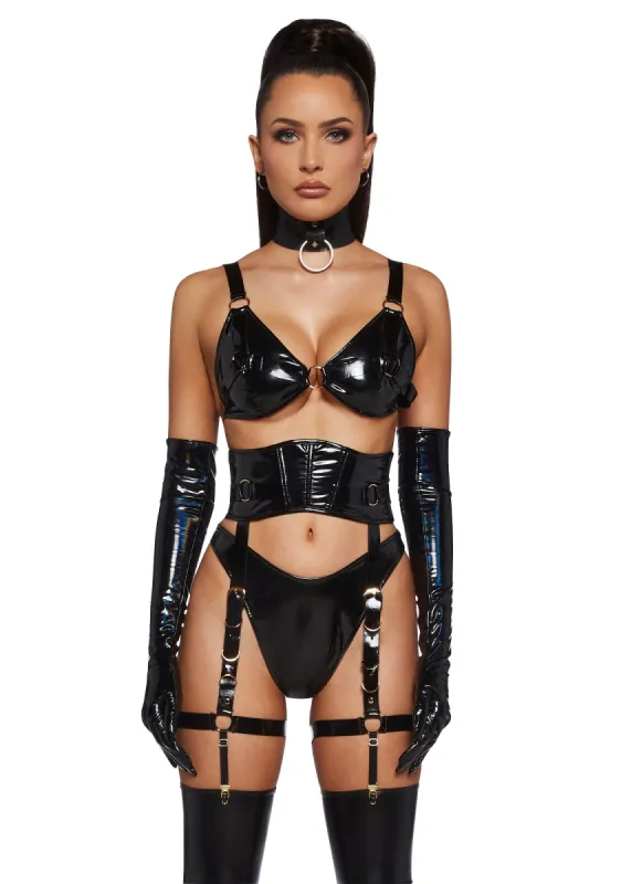 Watch Me Shine Lingerie Set - Black sold by Dolls Kill
