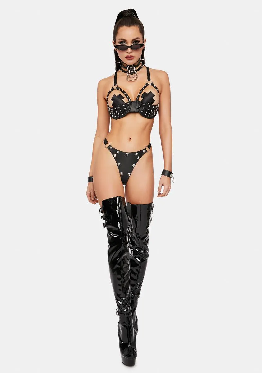 Angel Unchained Studded Bra Top sold by Dolls Kill product image thumbnail 3