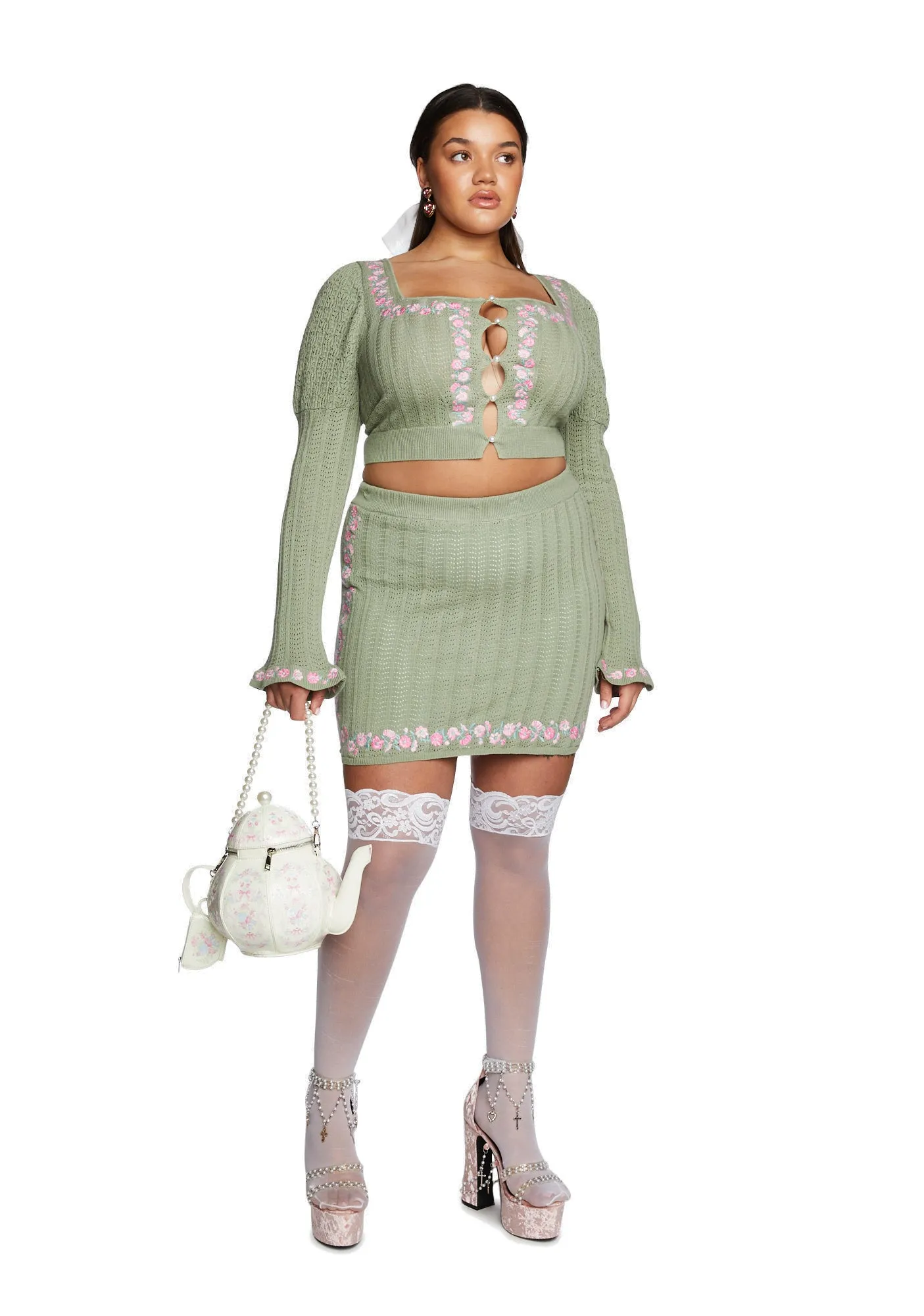 Plus Crown Jewel Knit Skirt sold by Dolls Kill product image thumbnail 2