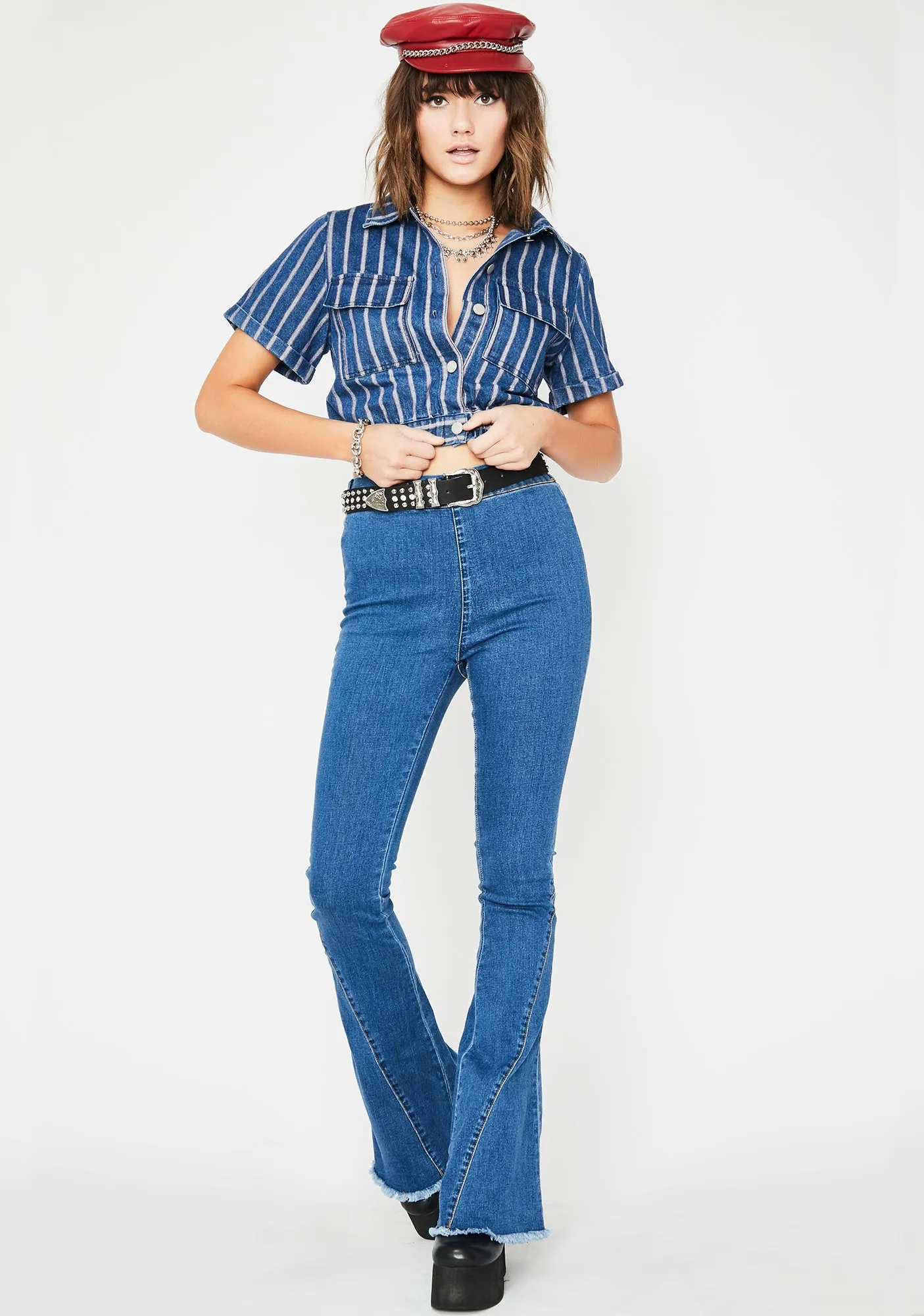 Workin' Overtime Denim Top sold by Dolls Kill product image thumbnail 3