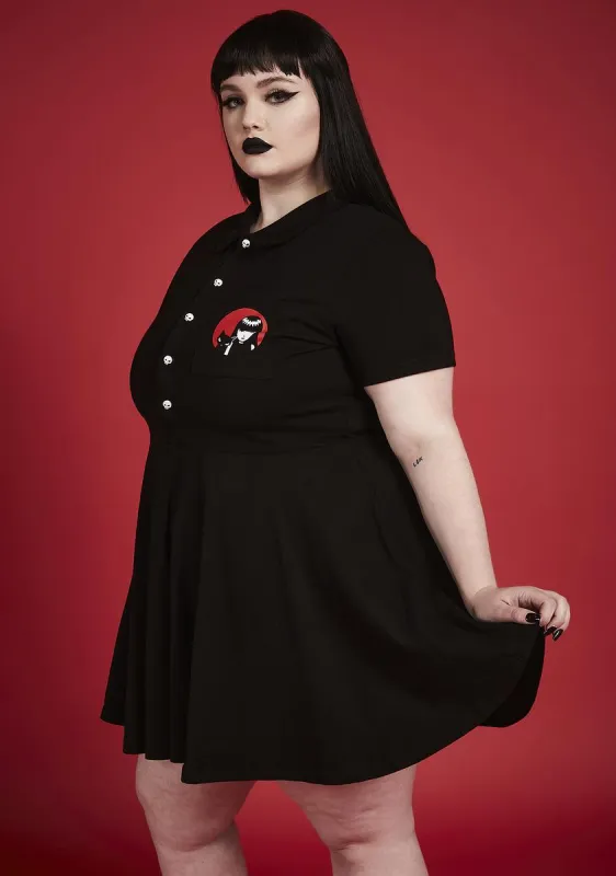 Plus Killing Time Embroidered Mini Dress sold by Dolls Kill