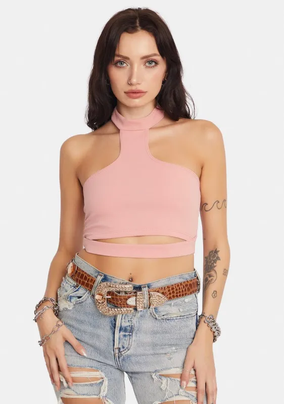 Do The Honors High Neck Halter Top sold by Dolls Kill