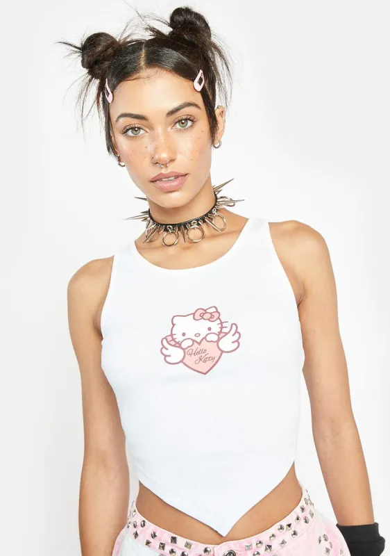 Hello Kitty Angel Cropped Tank Top made by Dolls Kill