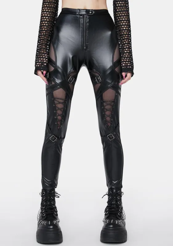 Goth Skinny Vegan Leather Pants sold by Dolls Kill