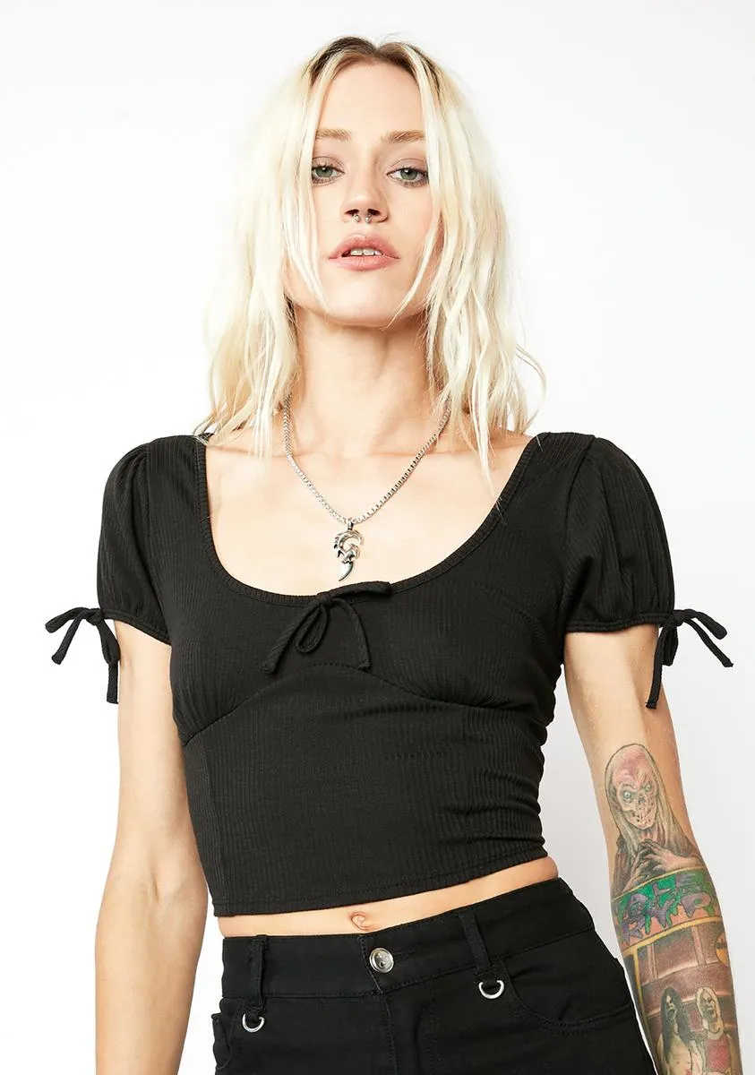 Noir Sweeten The Deal Crop Top sold by Dolls Kill