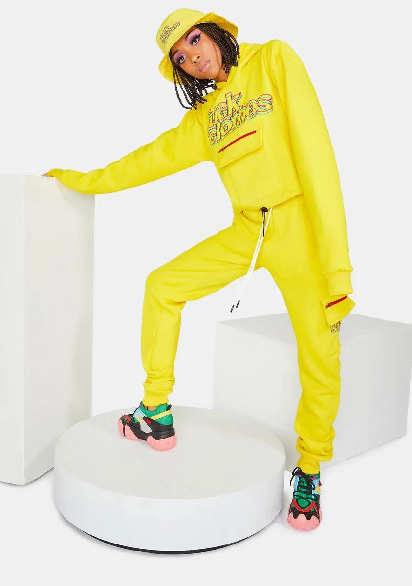 Yellow Fuck Clothes Joggers Set sold by Dolls Kill product image thumbnail 2