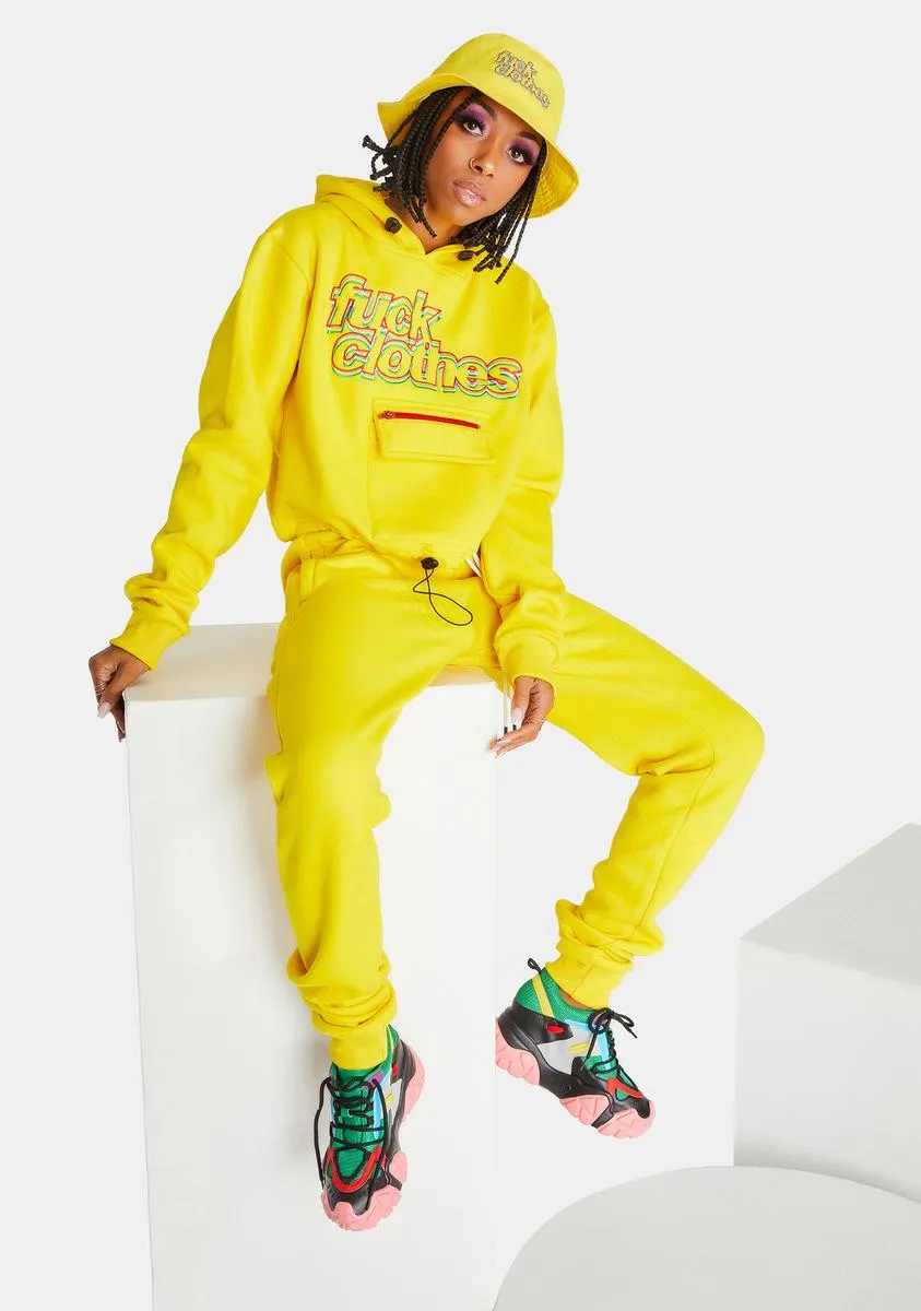 Yellow Fuck Clothes Joggers Set sold by Dolls Kill product image thumbnail 3
