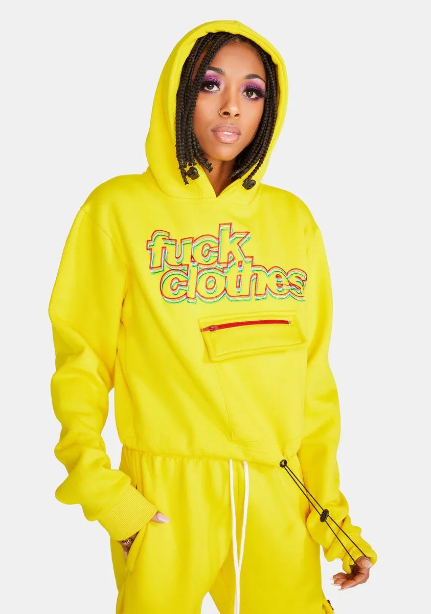 Yellow Fuck Clothes Joggers Set sold by Dolls Kill