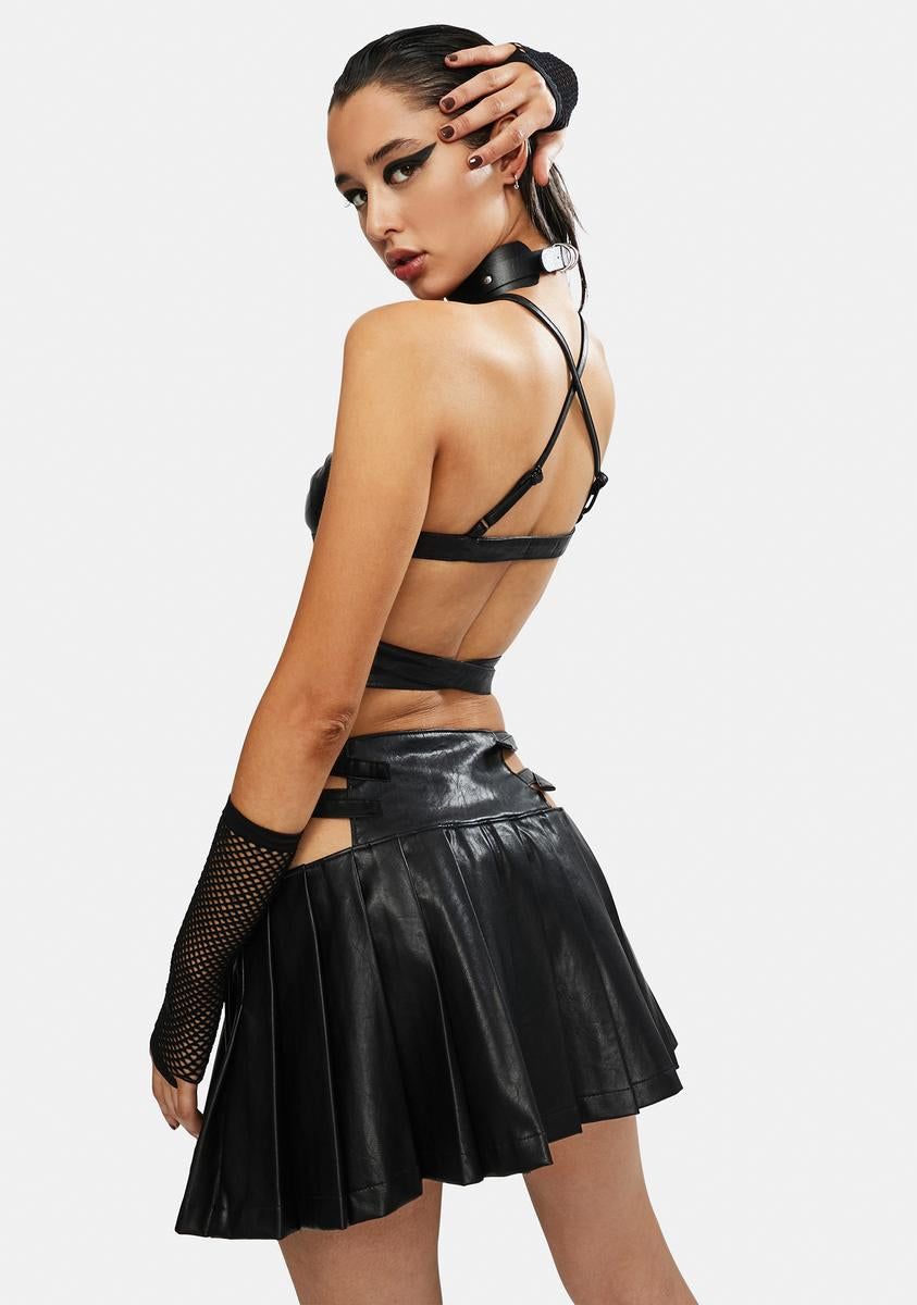 Night Craze Vegan Leather Bra Top sold by Dolls Kill product image thumbnail 4