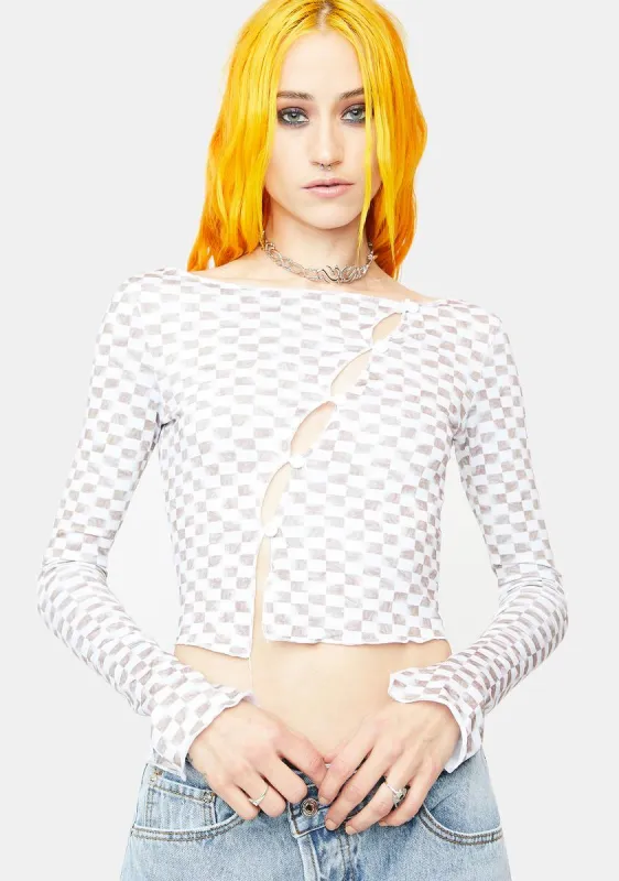Ur Luxurious Checkered Crop Top sold by Dolls Kill