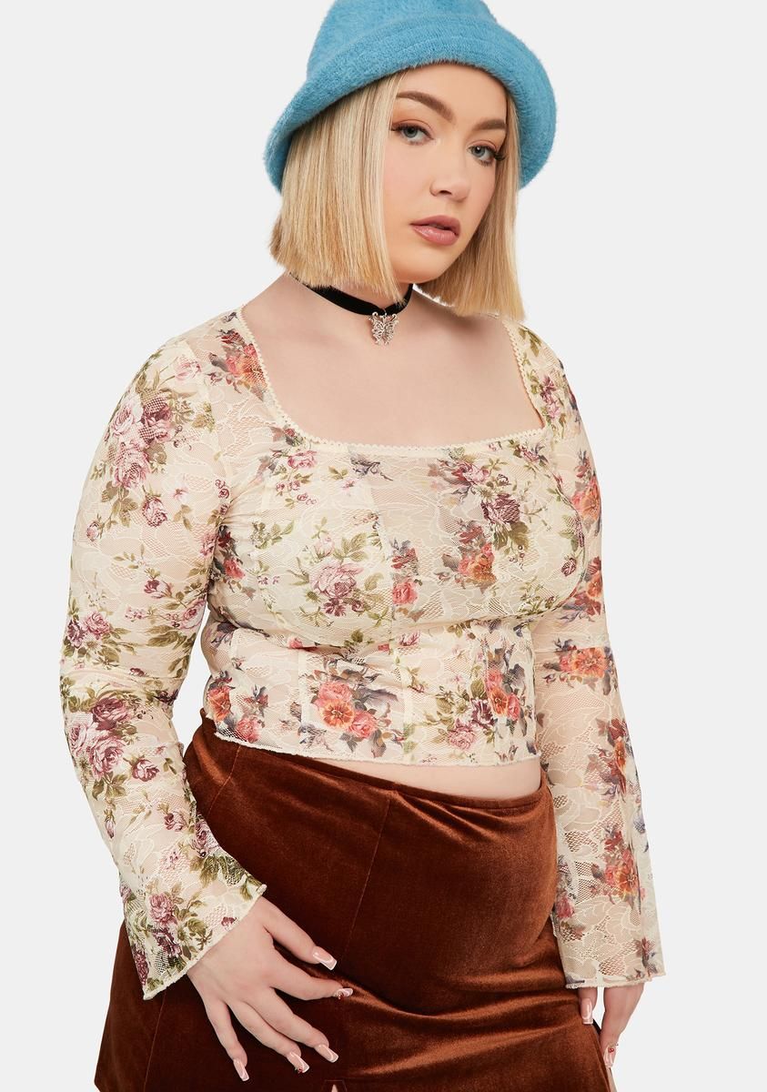 Plus Once Loved Floral Corset Top sold by Dolls Kill product image thumbnail 2