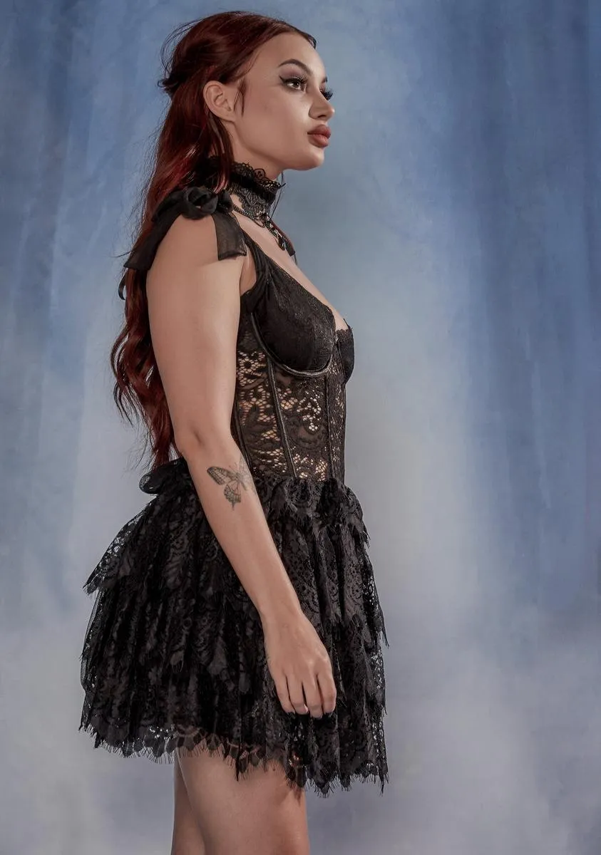 Wished Upon Lace Ruffle Mini Dress sold by Dolls Kill product image thumbnail 2