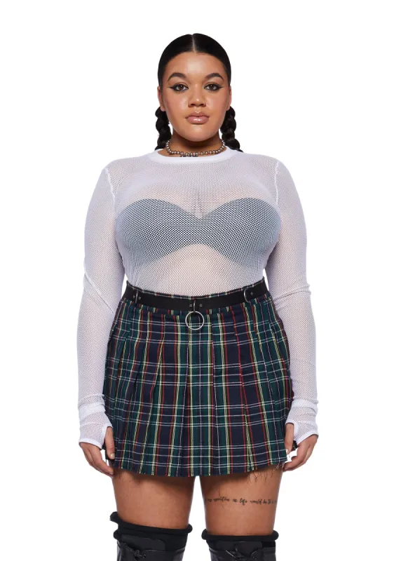 Plus See Thru Me Fishnet Top - White sold by Dolls Kill