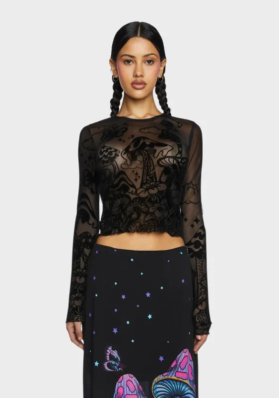 Bliss Sessions Mesh Top sold by Dolls Kill