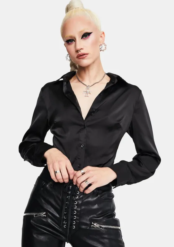 Ride It Out Lace Up Satin Crop Top sold by Dolls Kill